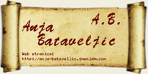 Anja Bataveljić vizit kartica